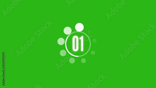 A countdown animation 05 to 00. Modern flat design with animation on green screen background photo