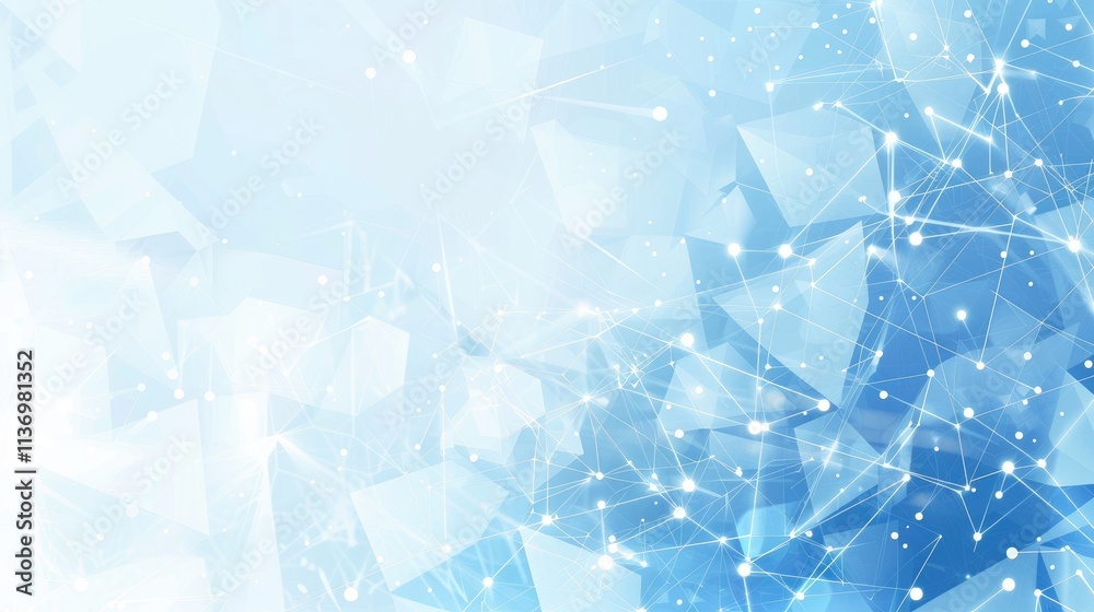 Naklejka premium Abstract blue background with geometric shapes and light effects, ideal for digital designs.