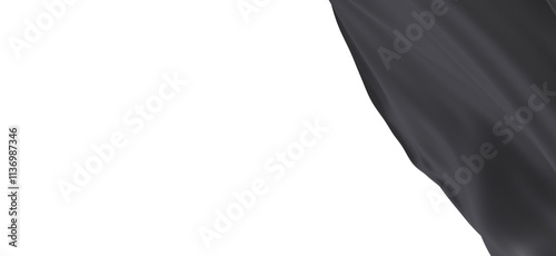 Black Fabric Drape on White