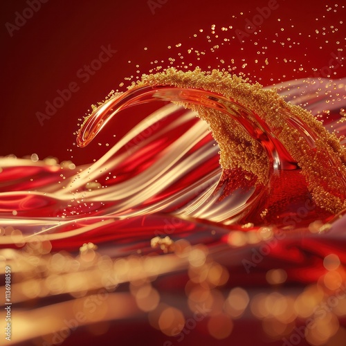 Captivating close up image of a shimmering icy sphere adorned with sparkling snowflakes creating a dazzling of light color and holiday magic photo