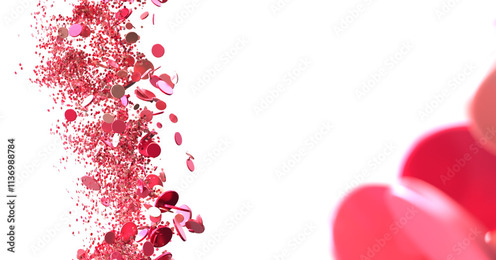 Pink confetti swirls and shapes Pink confetti swirls and shapes