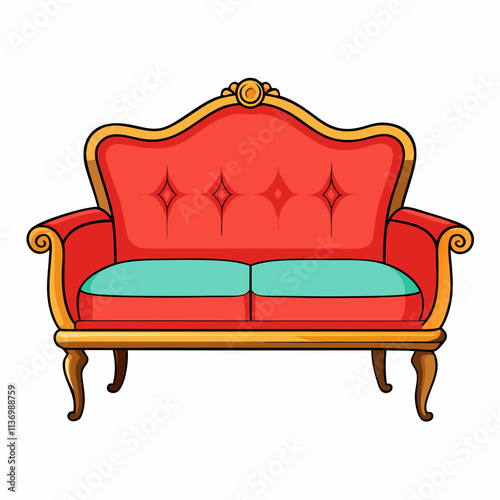 Settee White background