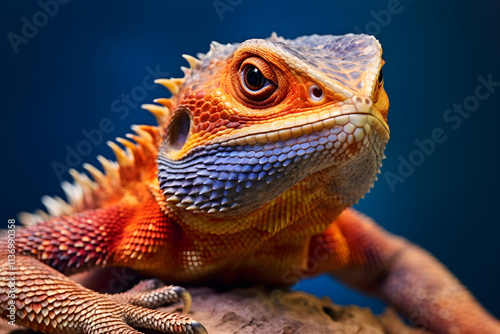 Vibrant and Beautiful Agama Lizard in Natural Habitat: A Brilliant Display of Nature’s Grand Design