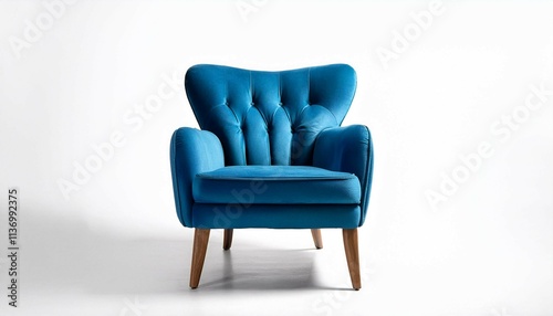 blue armchair isolated on white