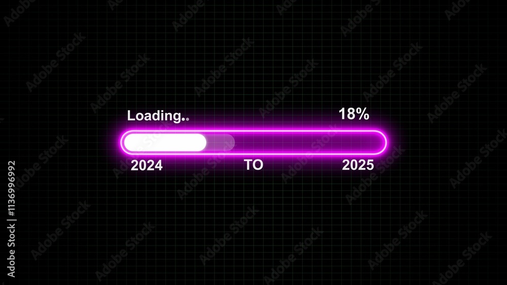 Loading bar with direction by arrow from 2024 to 2025 new year transformation concept progress loading bar year 2024 to 2025, new year concept vector illustration Loading bar with direction by arrow from 2024 to 2025 new year transformation concept progress loading bar year 2024 to 2025, new year concept vector illustration