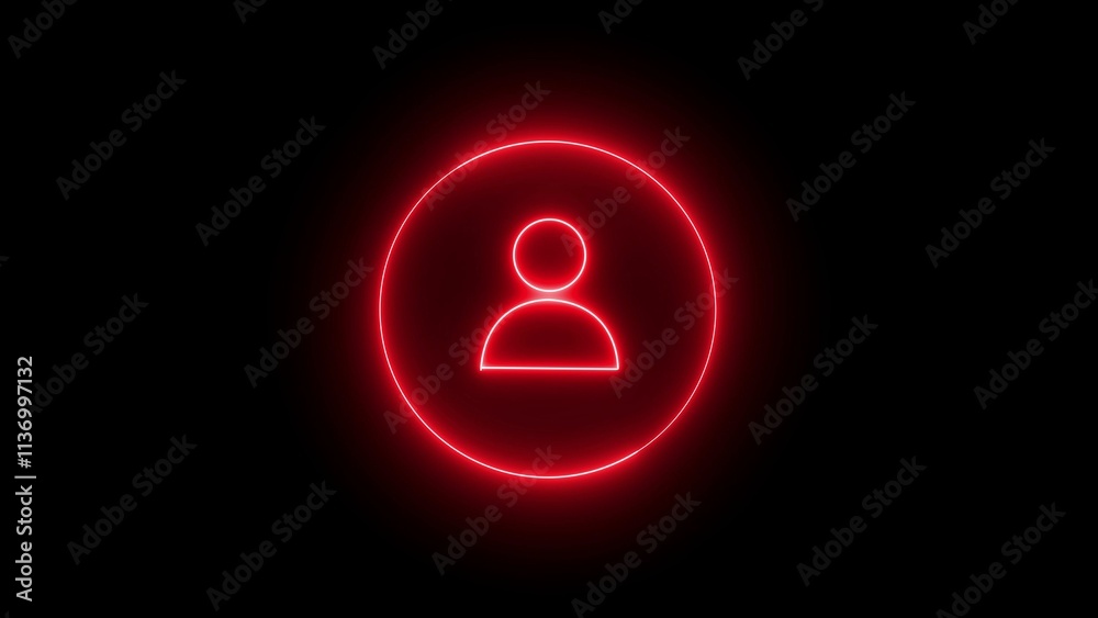 Neon Profile icon. glowing user icon. people head silhouettes user, profile or people icon Neon Profile icon. glowing user icon. people head silhouettes user, profile or people icon