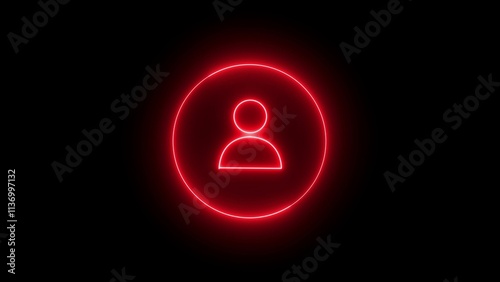 Neon Profile icon. glowing user icon. people head silhouettes user, profile or people icon 