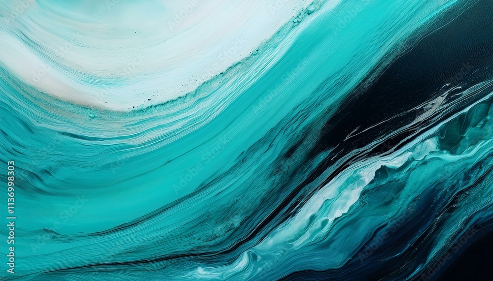 A horizontal swipe of turquoise and cerulean, softened with white negative space. A single b A horizontal swipe of turquoise and cerulean, softened with white negative space. A single b