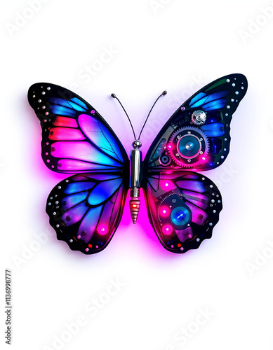 multicolored butterfly on a white background