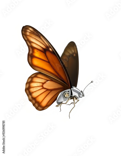 multicolored butterfly on a white background