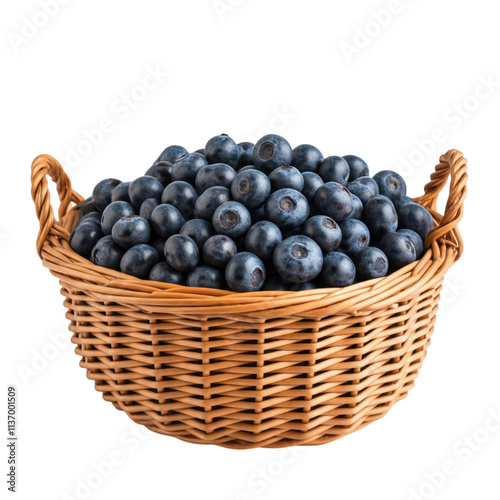 Wallpaper Mural Blueberries in a wicker basket isolated on transparent background png Torontodigital.ca