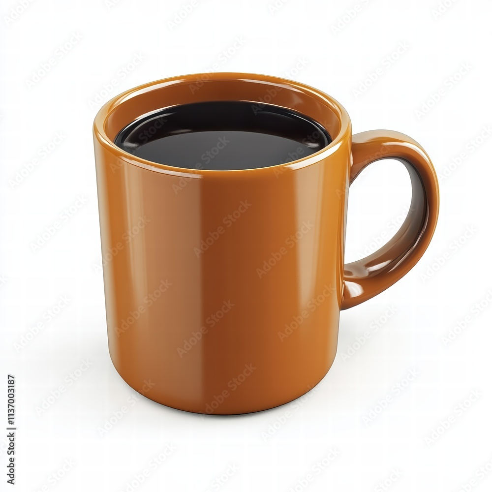 A warm brown mug filled with dark coffee sits on a white surface, inviting relaxation and comfort. The simplicity of the cup enhances the peaceful mood of the moment A warm brown mug filled with dark coffee sits on a white surface, inviting relaxation and comfort. The simplicity of the cup enhances the peaceful mood of the moment