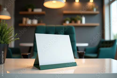 Wallpaper Mural Modern office interior with blank desk calendar and green chair Torontodigital.ca