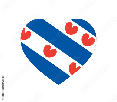 Flag of Friesland or Frisia province, Netherlands
