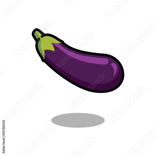 A simple eggplant art vector illustration