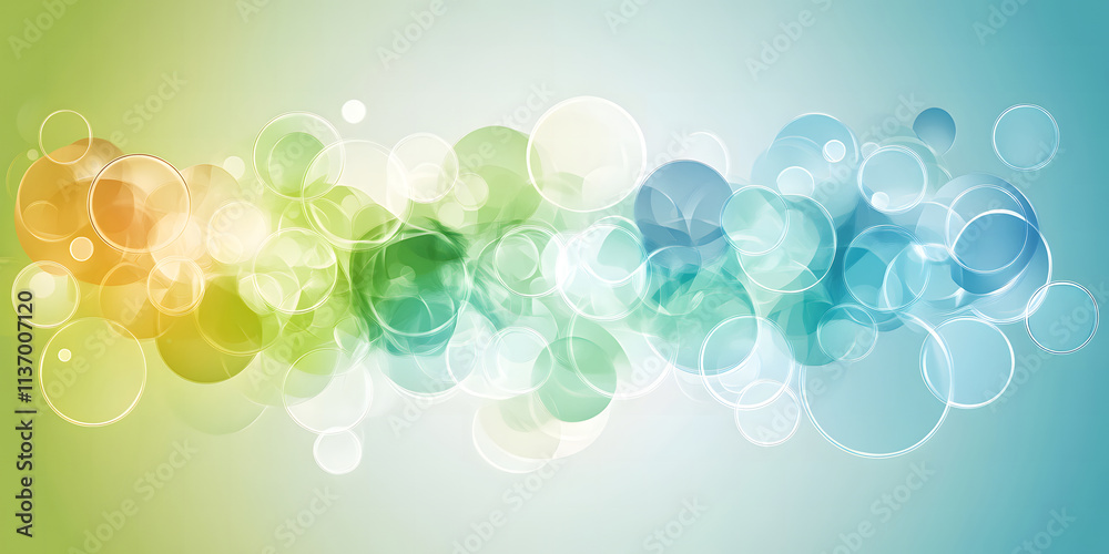 Abstract Colorful Background with Floating Transparent Bubbles Abstract Colorful Background with Floating Transparent Bubbles