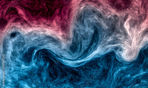 Wallpaper Mural Abstract swirling fractal art in shades of blue, pink, and red.  Perfect for backgrounds or design projects. Torontodigital.ca