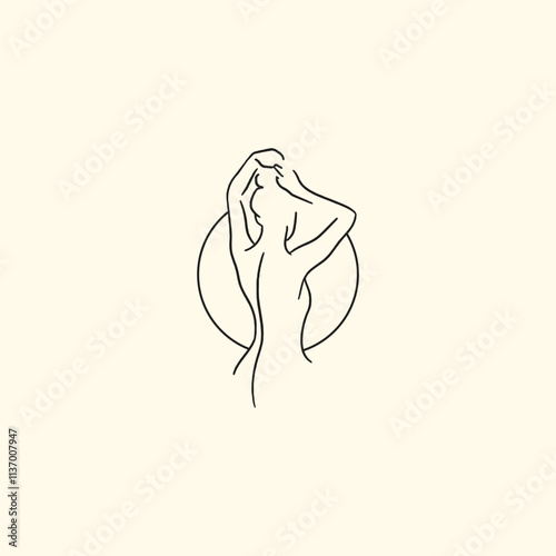 Beauty woman logo silhouette vector