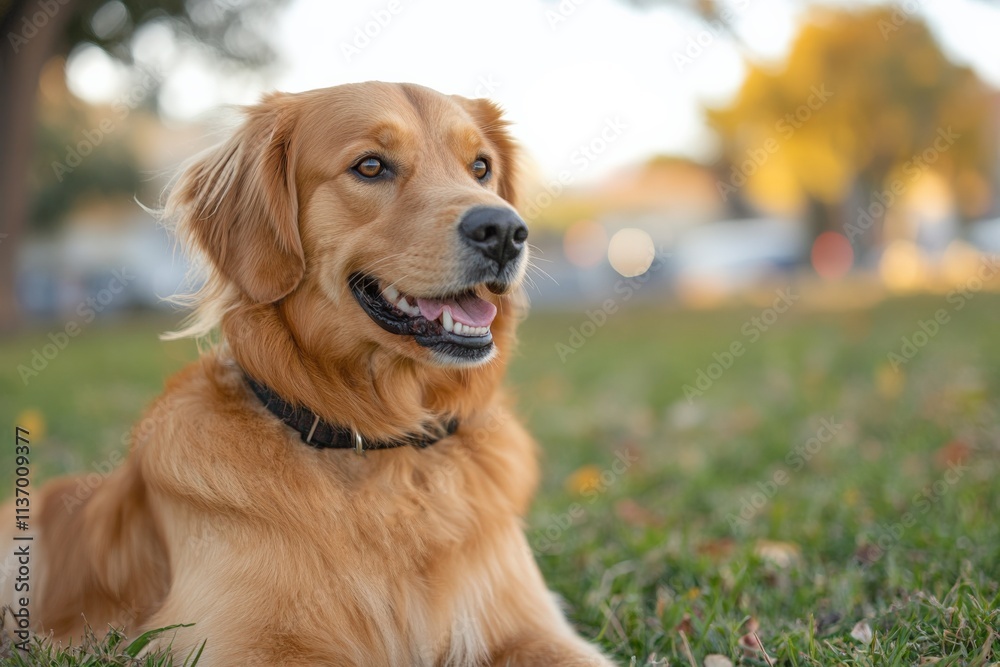 Golden Retriever Enjoying a Sunny Day Outdoors Golden Retriever Enjoying a Sunny Day Outdoors
