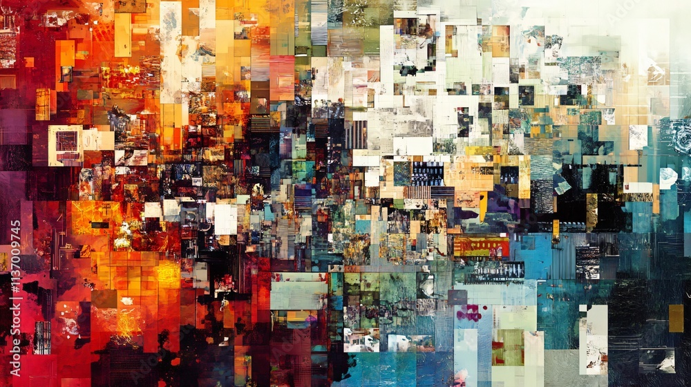 Abstract Mosaic: A Colorful Pixelated Tapestry of Modern Art Abstract Mosaic: A Colorful Pixelated Tapestry of Modern Art