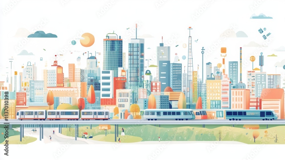 Obraz premium Global smart cities network in 2025 interconnected urban hubs AI-driven sustainability innovative technologies empowering progress sleek urban visuals