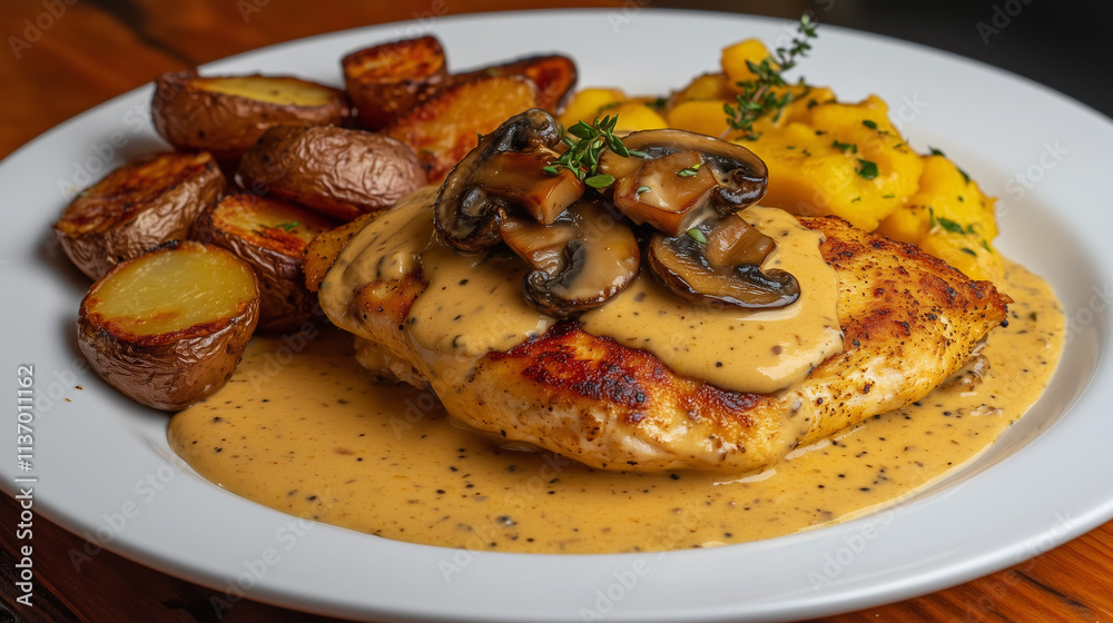 Creamy Mustard Chicken with Sautéed Mushrooms Creamy Mustard Chicken with Sautéed Mushrooms