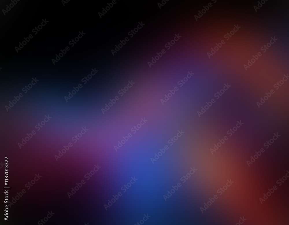 Fototapeta premium Blurred 3D render, abstract colorful background illuminated with vibrant neon lights, glowing curvy shapes, fluid patterns, dynamic motion, bright luminous beams, smooth gradients, futuristic surreal 