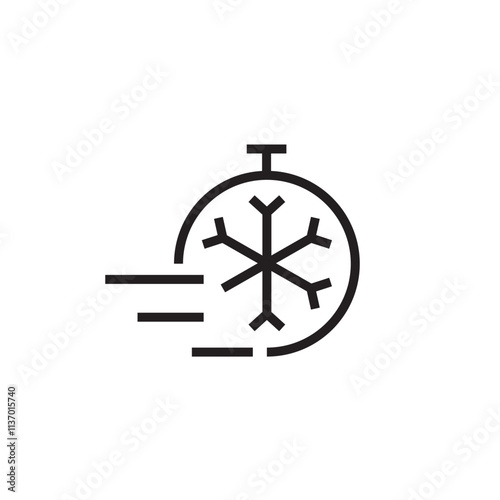 fast cooling timer icon vector eps outline