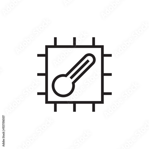 micro chip thermo electric cooling icon outline vector eps editable stroke