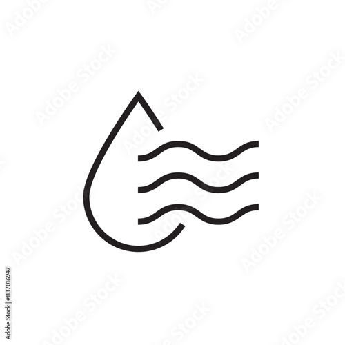 wave water drop icon outline vector eps editable