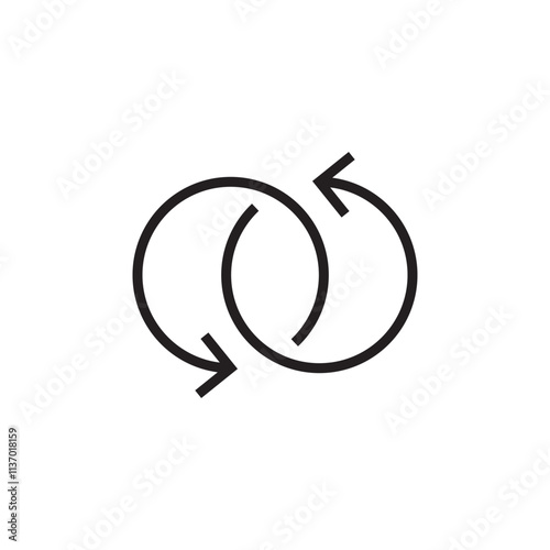 spin two arrow icon outline vector eps