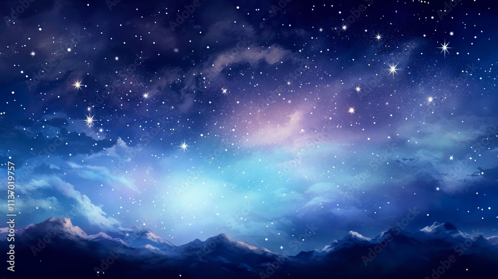 A photo of a night sky watercolor painting A photo of a night sky watercolor painting