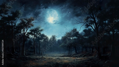 A photo of a night sky oil painting