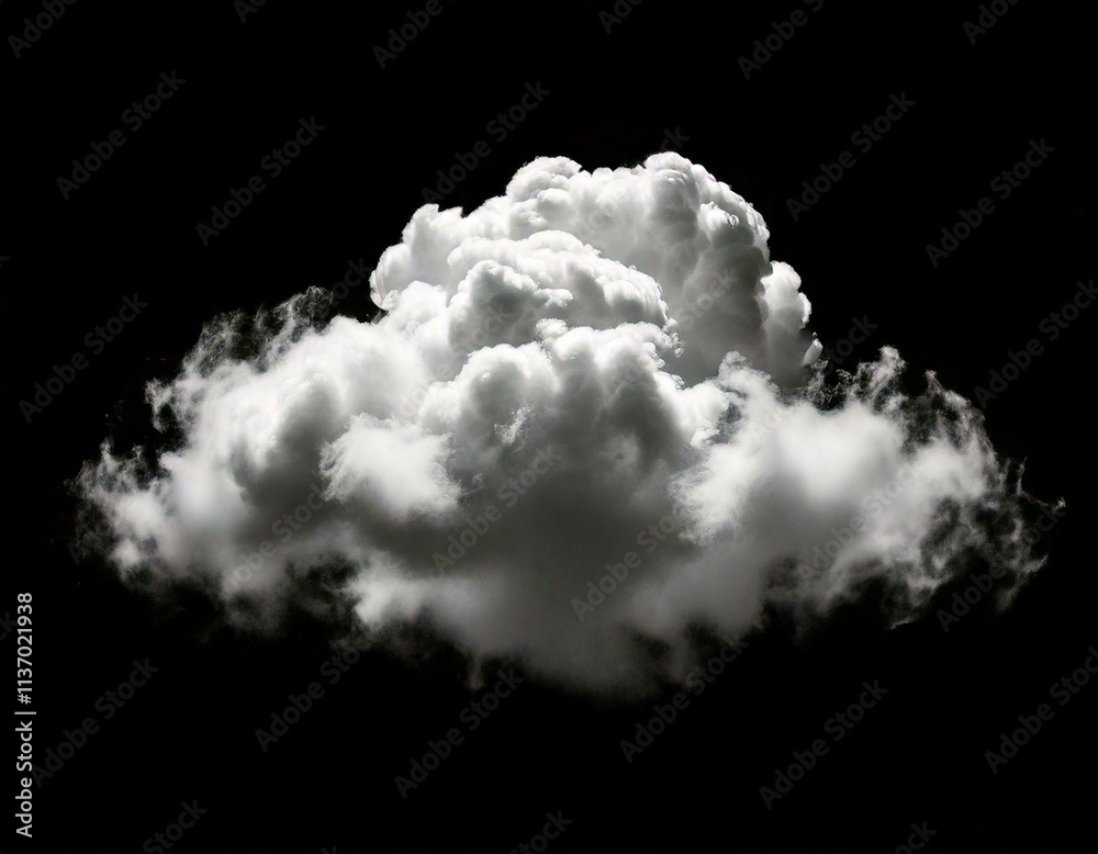 White Cloud Isolated in Black Background White Cloud Isolated in Black Background