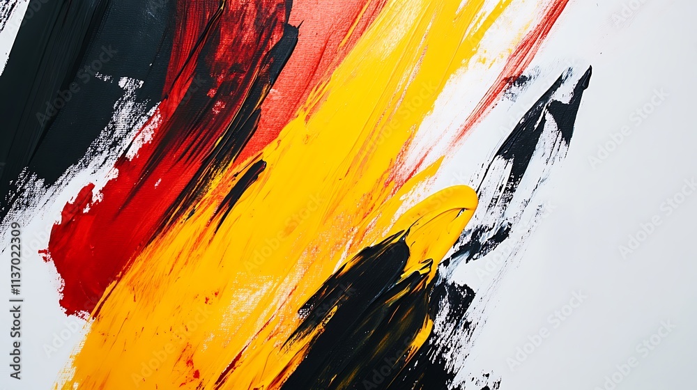 Abstract Painting in Black Red Yellow and White Abstract Painting in Black Red Yellow and White