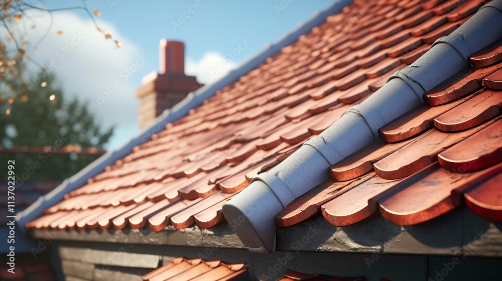 A photo of a roof with visible shingles A photo of a roof with visible shingles