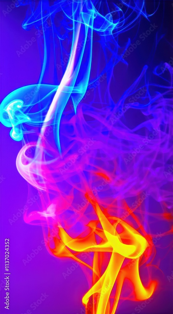 Smoke is swirling in the air with a purple background Smoke is swirling in the air with a purple background