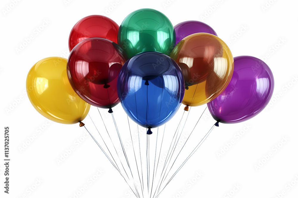 Colorful Balloons Celebrate Joyfully, Floating Upward in a Festive Display of Shiny, Translucent Colors. Colorful Balloons Celebrate Joyfully, Floating Upward in a Festive Display of Shiny, Translucent Colors.