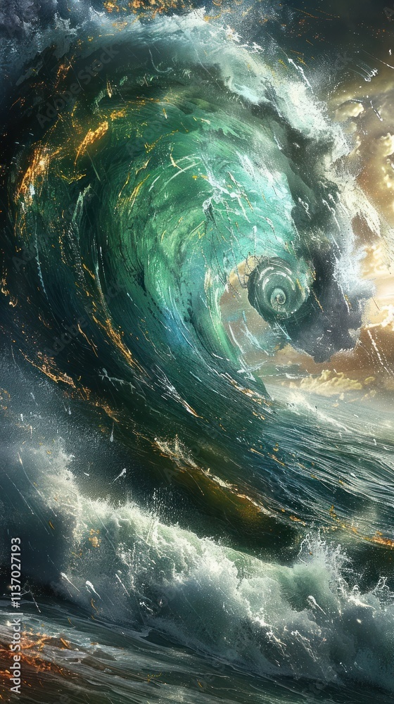 Dramatic and Powerful Swirling Waves Crashing in a Turbulent Ocean Storm Abstract and Epic Seascape with Chaotic Motion Surging Currents and Moody Atmospheric Elements Dramatic and Powerful Swirling Waves Crashing in a Turbulent Ocean Storm Abstract and Epic Seascape with Chaotic Motion Surging Currents and Moody Atmospheric Elements
