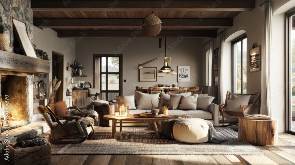 Rustic Mountain Cabin Living Room Interior Design Rustic Mountain Cabin Living Room Interior Design