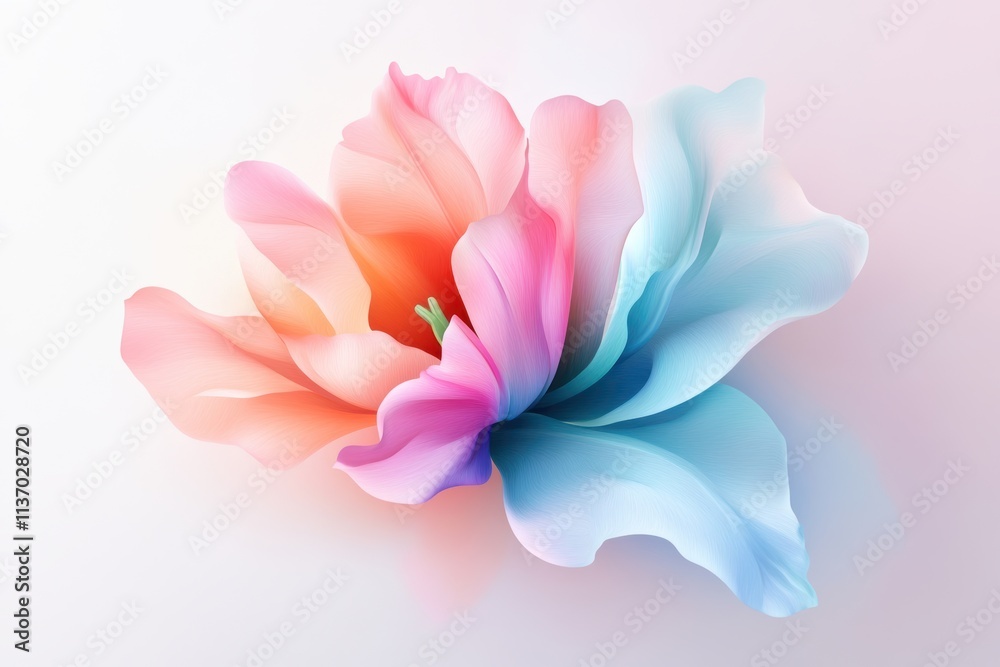 Fototapeta premium A vibrant, abstract floral design featuring soft pastel colors blending harmoniously to create a delicate and elegant appearance.