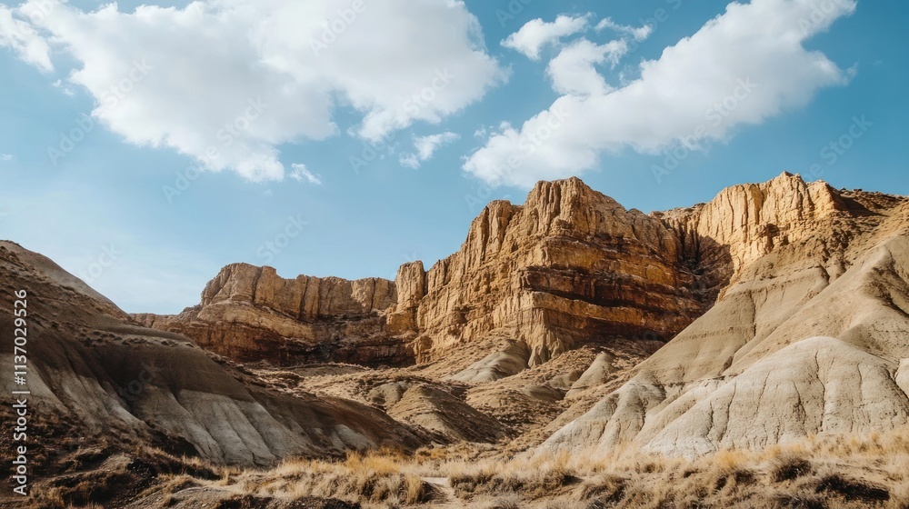 Majestic Desert Canyon Landscape Under a Blue Sky Majestic Desert Canyon Landscape Under a Blue Sky