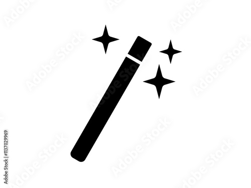 magic wand icon, simple flat style, vector illustration symbol sign logo template pictogram, for ui or ux isolated on white for mobile app, editable