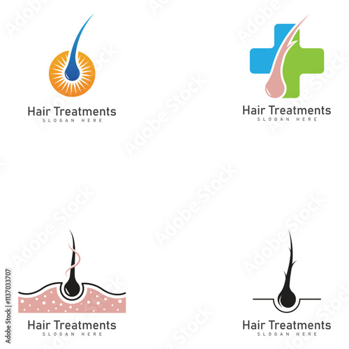 hair treatments vector icon illustration design template