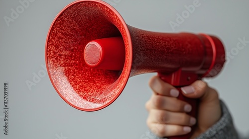 Red Megaphone for Clear Communication and Announcements photo