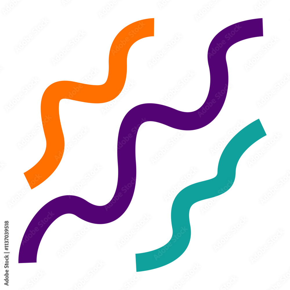 Naklejka premium Fun Colorful Line Doodle Shapes