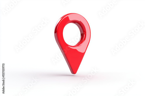 Free Download vibrant red location pin stands out against clean white background, symbolizing navigation and mapping - GFXLoad