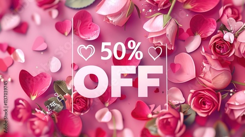 A Valentinea??s Day sale social media template featuring a bold 