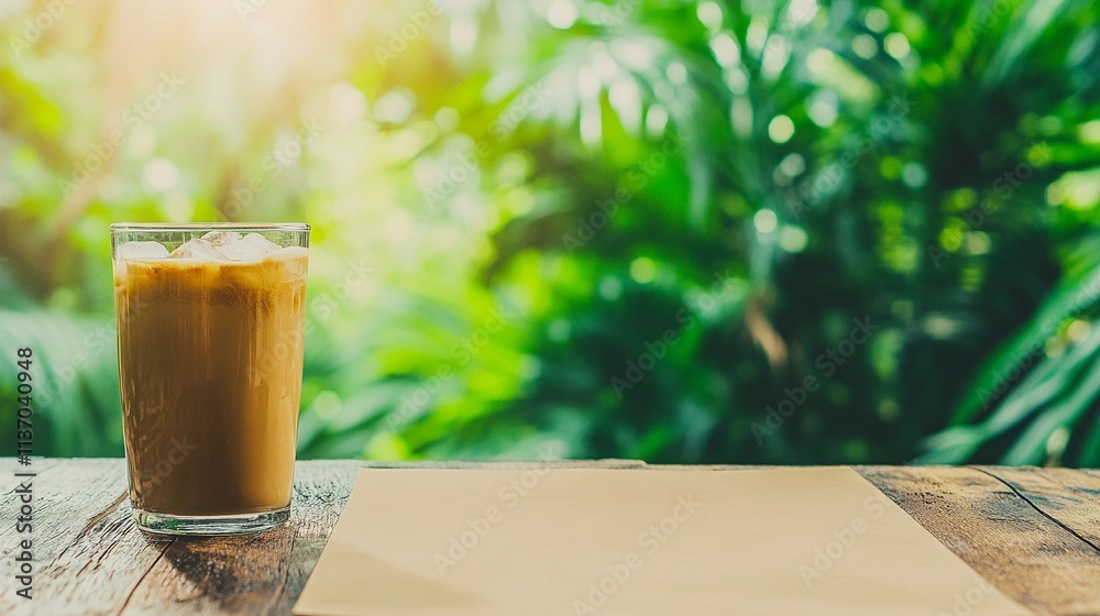 Minimal coffee mock-up with blank paper and takeaway coffee cup