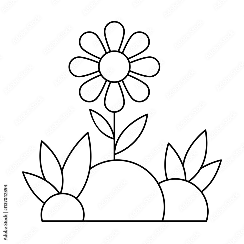Plant & Flowers Outline Icons Set Plant & Flowers Outline Icons Set